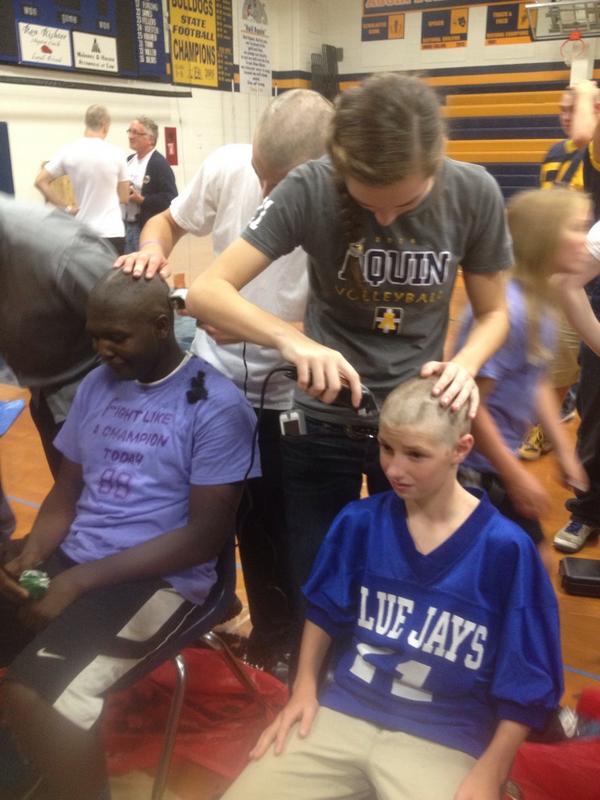 Teachrrcoach's tweet image. Shaving of the heads #domstrong