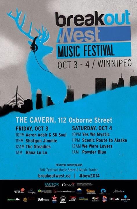 This Friday! WCMA nominees @aaronadair88, ShotgunJimmie, <a href="/TheSteadies/">The Steadies</a> &amp; Hana Lulu <a href="/BreakOutWest/">BreakOut West</a> <a href="/manitobamusic/">manitobamusic</a>