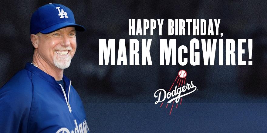 Happy birthday to Dodgers hitting coach Mark McGwire! 