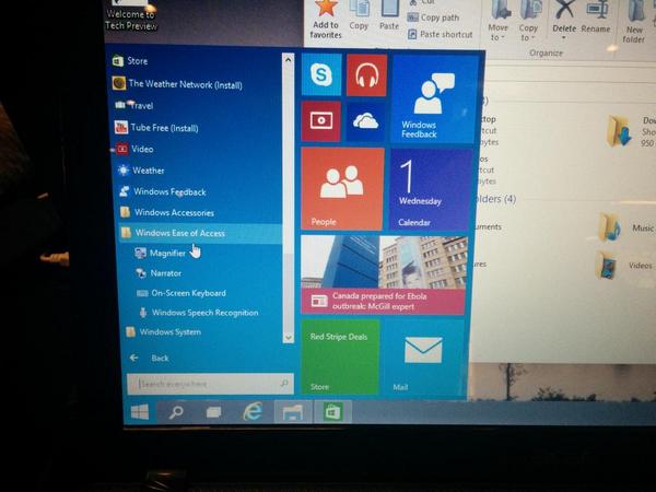 JulianCWolfe's tweet photo. #Windows10 Start menu acts like it did in Windows 7 http://t.co/7xMUx1djyj