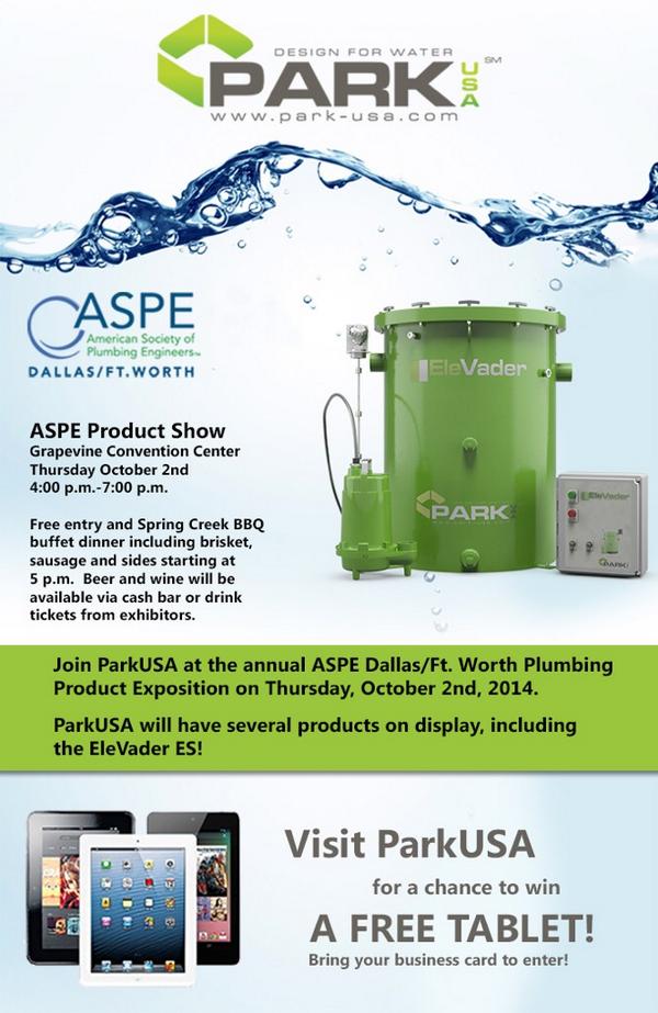 EberlyRanch's tweet photo. “@CNEberly: #GetWet with @ParkUSA at the ASPE DFW product show on Thurs Oct 2, 4-7pm Grapevine Convention Ctr http://t.co/R2nxoshywN”