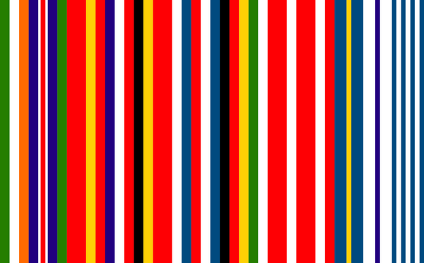 The EU flag, proposed by Rem Koolhaas. It was declined in favor of a current one — deep blue with yellow stars.