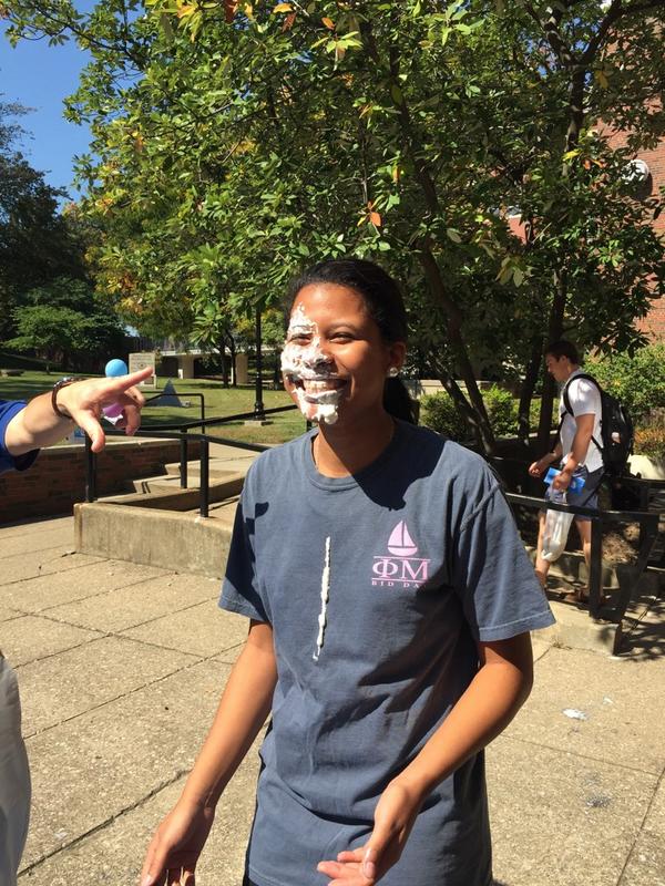 UKYcounseling's tweet photo. Here is @chels_clair participating in the #doubtfireface challenge yesterday at Wellness &amp; Suicide prevention fair! http://t.co/sjpVFZtFyS
