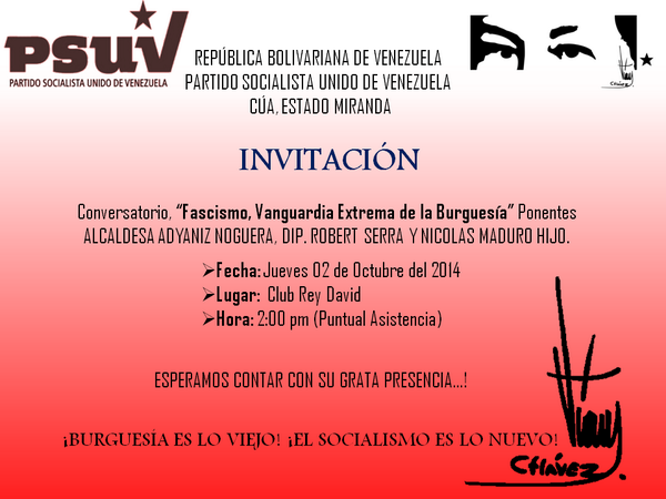 AdyanizNoguera's tweet photo. Te invitamos al Conversatorio con @RobertSerraPSUV y @nicmaduroguerra mañana Jueves Club ReyDavid 2pm @PrensaUrdaneta http://t.co/XRp4UeXryn