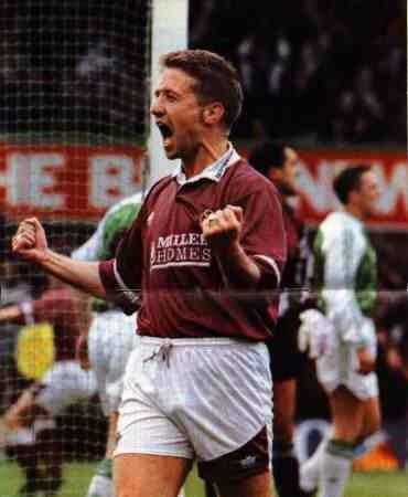 Happy 50th Birthday to Hearts legend John Robertson! Here he is celebrating just one of his 27 goals against Hibs! 