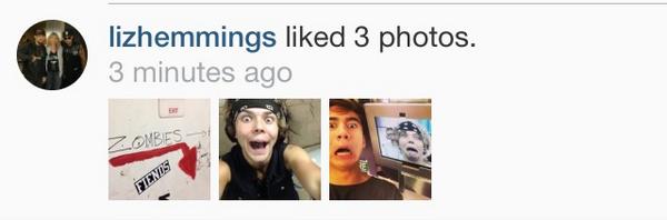 _5SOSFAMUPDATES's tweet photo. Liz just liked Ashton, 5SOS band acc and Calum's posts on Instagram #lizupdates http://t.co/dTCSkaCZHF