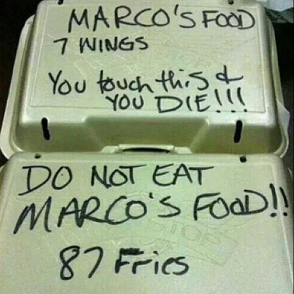 MensHumor's tweet photo. You don't mess with Marco's food... http://t.co/4Rq6FryKEf