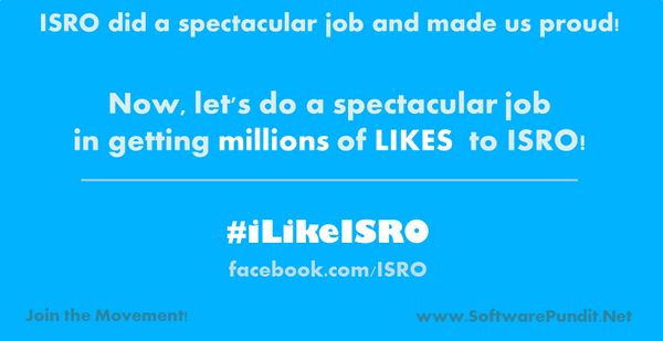 softwarepandit's tweet image. Lets beat NASA&apos;s fb page in no of likes.#SoftwarePandit invites @aamir_khan to#iLikeISRO campaign #Mangalyaan #ISRO