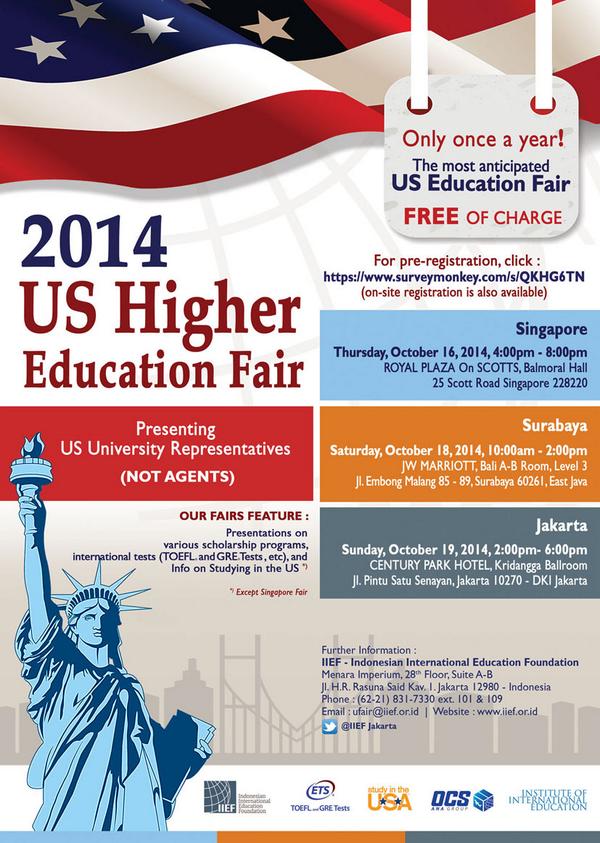 IIEFJakarta's tweet photo. Jangan lupa datang ke acara "2014 US Higher Education Fair" dan daftar disini yaa http://t.co/XTQEYdPKqY http://t.co/LQucQSXvLN