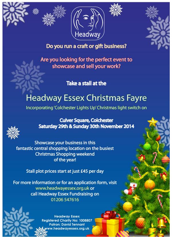 Past event Headway Essex Christmas Fayre, Colchester What's On Where