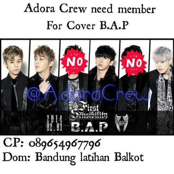 <a href="/AdoraCrew/">Adora Crew</a> need member for cover b.a.p khusus laki/namja bandung (lat.balkot)