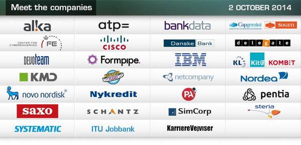 ITMatchMaking's tweet photo. Her er de virksomheder du kan møde i dag til #itmatchmaking fra kl 10 på @ITUkbh. Vel mødt! http://t.co/9T98VeFjQT