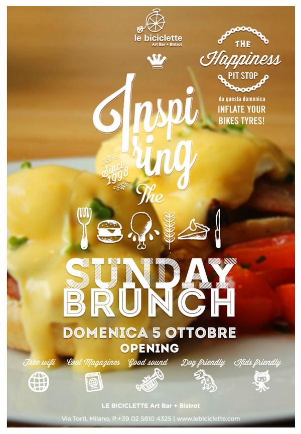 LeBiciclette's tweet photo. 05 Ottobre ore 12.00 #opening "#SUNDAY #BRUNCH" http://t.co/xXMGs9bIsl