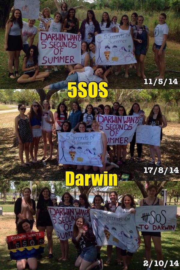 5SOSDarwin's tweet photo. Us Darwin fans had our third #5SOSMeetUp today! #5SOSFamMeetup @5SOS @Calum5SOS @Luke5SOS @Michael5SOS @Ashton5SOS http://t.co/1ehoT1LmmZ