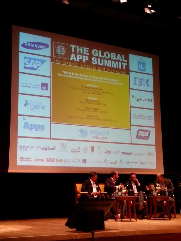 FrankVerweij's tweet photo. Panel discussions, Nuance participating @ The Global App Summit in Dubai. @NuanceEnt #TGAS14 @anilkoonath @Im_Tim_BTW http://t.co/qez7YXy4fR