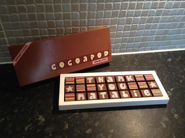 Design_That's tweet image. Thank you @jetthedogdesign  for my fabulous chocolates - you soo didn't need to :-))