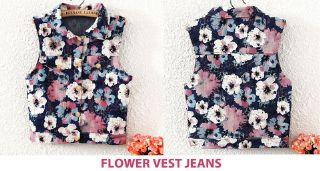 lovylyOS's tweet photo. PO Flower vest 80rb (Bahan jeans tebal stretch). all size #LovylyNew http://t.co/m8Be9xbhCY