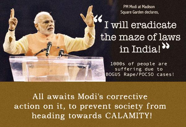 geet_hind's tweet photo. "Modi Sir's corrective action on FLAWFUL laws like POCSO is awaited
Law Misuse must STOP
#ModiSirScrapUnfairPOCSOlaw http://t.co/Ah04Yc8ANW