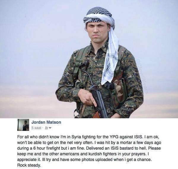CloydRivers's tweet photo. Jordan Matson, a US citizen, joined Kurdish forces to fight ISIS on his own. Makes me want to start a USA chant. http://t.co/HN0Id35yrb