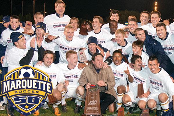 marquettesoccer's tweet photo. #tbt to MU's first-ever regular season BIG EAST title (2011). The team opens 2014 league play Saturday at Georgetown. http://t.co/jOP0MOO7V5