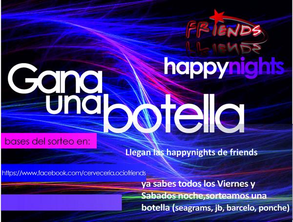 cerveFriends's tweet photo. LLEGAN LAS HAPPYNIGHTS D FRIENDS...viernes-sabado noche gana 1botella d seagrams,barcelo,jb.Mira las bases n facebook http://t.co/c086F28NBg