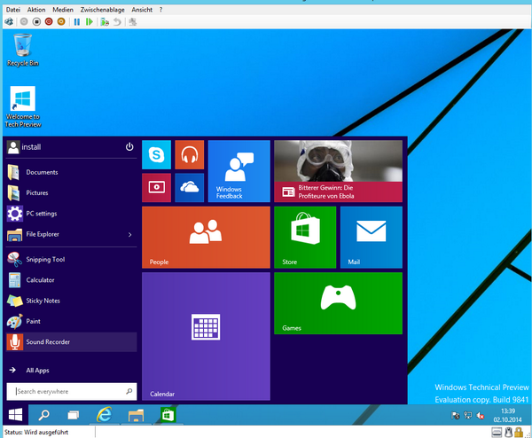 DrGimpfen's tweet photo. Dieser Mischmasch aus #Startmenu und #Metro geht gar nicht #Windows10 #Windows10TechnicalPreview #Windows10Preview http://t.co/NDwylqWBjZ