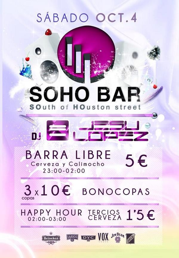 SoHo_BaR_'s tweet photo. Este sábado la hemos preparado y el DJ @_JesuLopez viene con ganas de liarla
¿Te lo vas a perder? http://t.co/uP8xUU6WQy