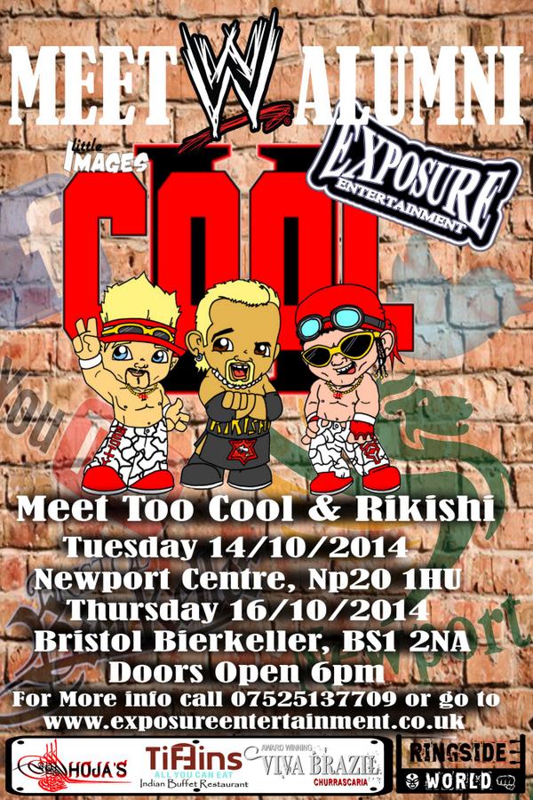 TheRealNigsy's tweet photo. Who wants some Coolness, get your tickets NOW #ExposureMania #2Cool #Rikishi #WWELegends #fun http://t.co/go0W3xpc62