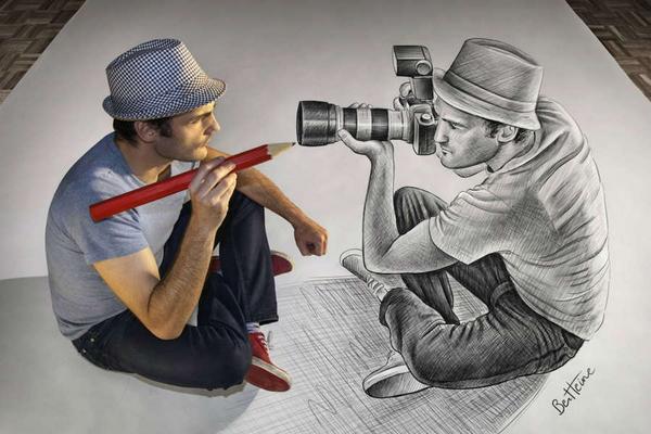 DrawingX's tweet photo. Amazing self 3D art ' http://t.co/2d3IWHxb0J