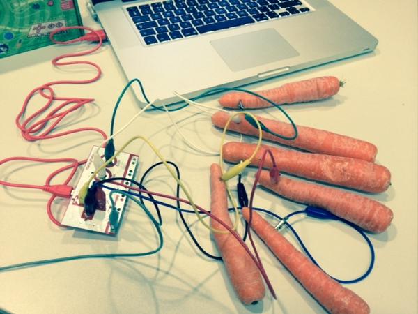 otheragent's tweet photo. Carrots + arduino at @csm_news what's not to love? #creativetechday http://t.co/Yg9uXwjoc9