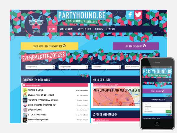 Nieuwe website gelanceerd voor een klant: partyhound.be (meer informatie: chamidmedia.nl)