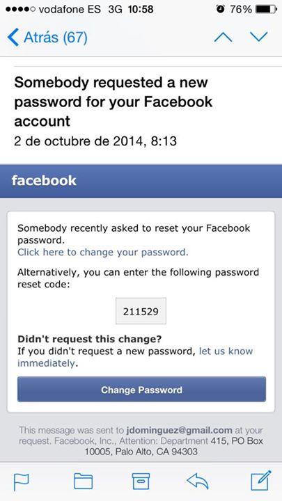 #Alerta Si os llega este mensaje de  #facebook ni se os ocurra seguir el enlace... Es #phishing