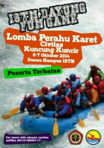 ISTNDayung's tweet photo. Please come and join us! Lets be healty together. Segera daftarkan timnya, peserta terbatas @HIMASI_ISTN ^^ http://t.co/KcozPnDXl6