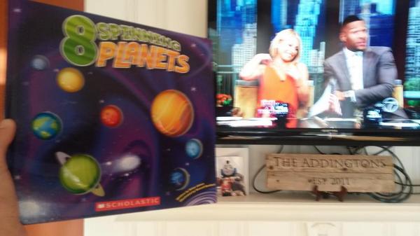 lmaddington's tweet photo. @KellyandMichael Kids book proof that Pluto is out. Happy birthday Kelly. http://t.co/Ho1UdynGrT