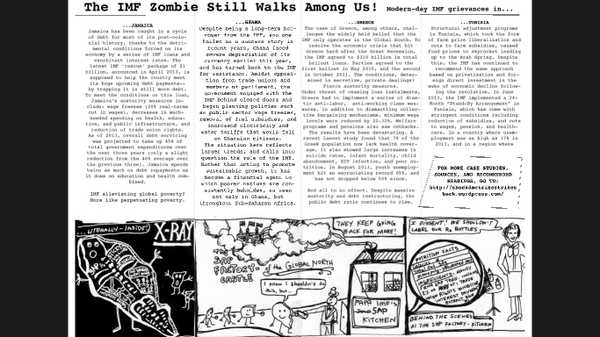 #LagardeAtGU- Shock Doctrine! IMF Zombie still among us... <a href="/Georgetown/">Georgetown University</a> students stand up for your education!