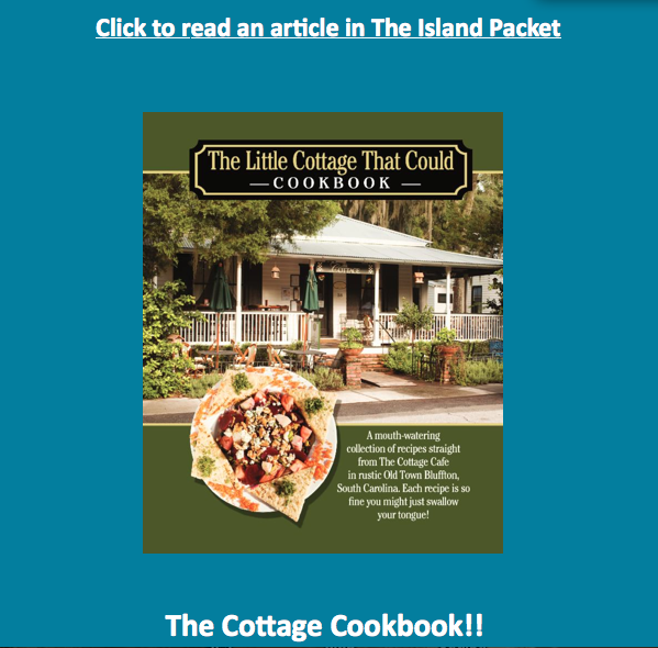 COTTAGEBLUFFTON's tweet photo. Cottage cookbook is available. Pick up your copy today. Read our article in the island packet. http://t.co/3WrC9gK7uf http://t.co/5RguE8DwKU