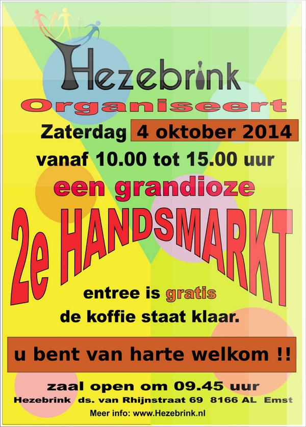 deHezebrink's tweet photo. Niet vergeten !!
zaterdag 4 oktober gezellige #2ehandsbeurs in de #Hezebrink #Emst http://t.co/4sW6FBT4ci