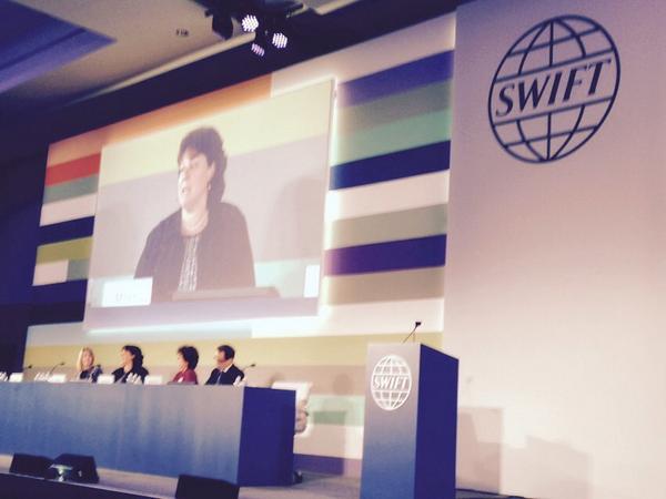 swiftcommunity's tweet image. &quot;Not meaning to plug SWIFT, but they do a great job with training services&quot; @Ford&apos;s Jane Miller #Sibos #SWIFTServices