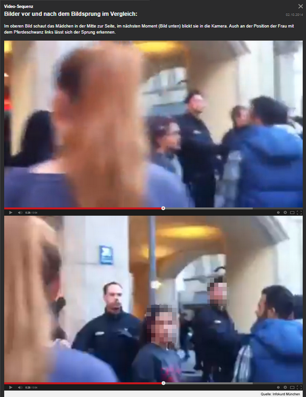 galoki's tweet photo. Warum fehlt ein Stück Video? Filmaufnahme wirft Fragen auf  #Übergriffe #Polizei #München     http://t.co/3mYdjgOkiK http://t.co/tpQe8OomE2