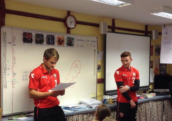 WFCFoundation_'s tweet photo. A big thanks to @andy_taylor_3 & @cookz10 for today's player visit @Leamore_Primary #playervisit http://t.co/SALkylgT8b