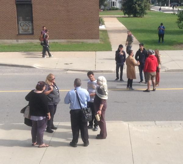 WindsorFaculty's tweet photo. Faculty engaging students at the Town Hall in front of CHT yesterday. http://t.co/R4fy4k4nLA