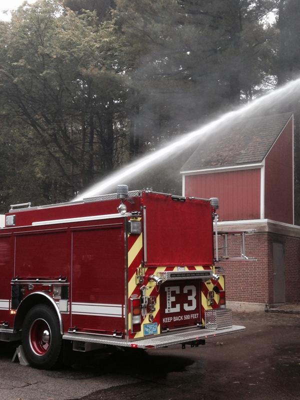 BrooklineFD's tweet image. Testing the new #deckgun on Engine 3 today #Brookline