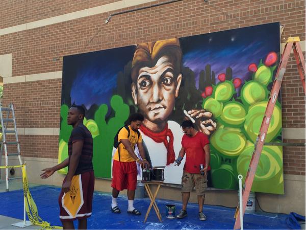 MarleneTromp's tweet photo. Come work on the Calle 16 mural project @asuwestcampus to celebrate #Hispanic heritage month! http://t.co/s9Cgb5jH9q