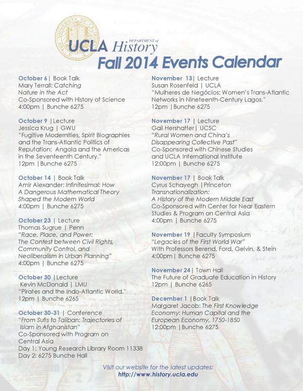 Welcome back Bruins! Check out some of our fall events! More to come!