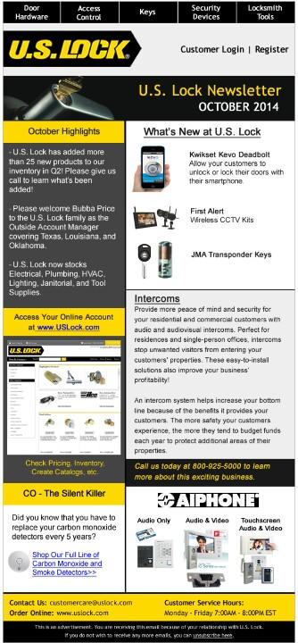 KeithUSLock's tweet image. Here's a copy of our latest newsletter. Let me know your thoughts. #uslock #kwikset #jma