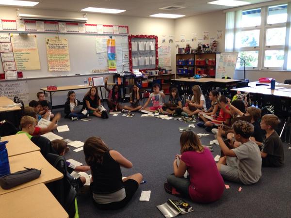 5th graders discussing Spadefoot Toad.