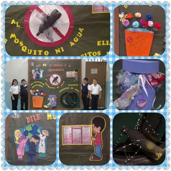 LAPARROQUIAL's tweet photo. Cartelera Prevencion del Dengue y Chikungunya con material reciclable @DireducacionGBT @gallocantaclaro http://t.co/dmt8YZAMpt