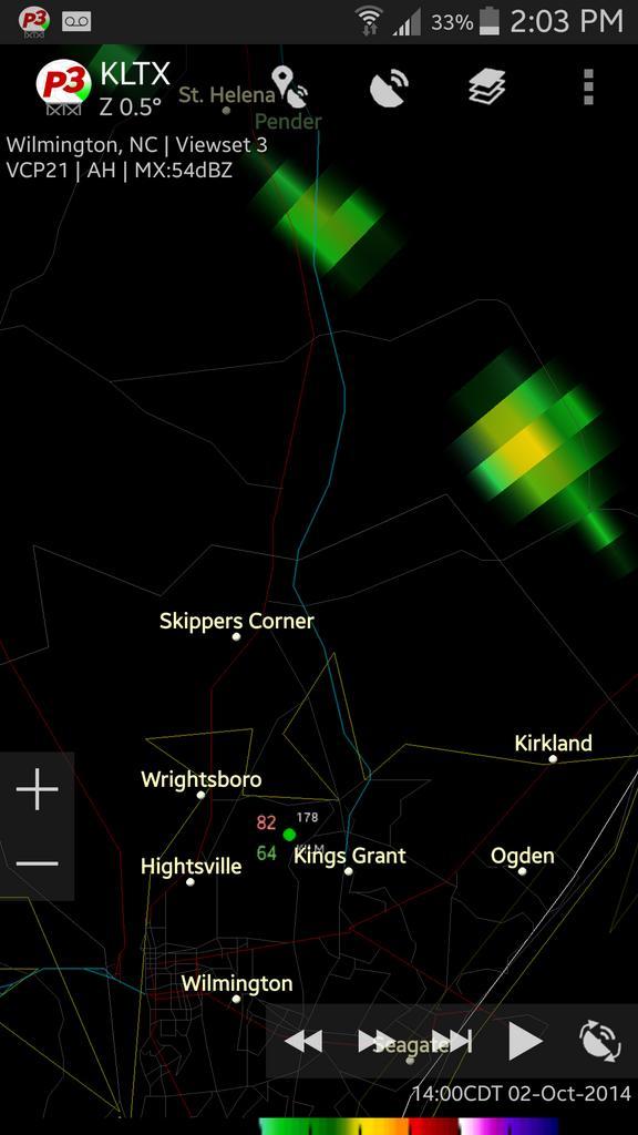 JacobWilkinswx's tweet image. Really hoping these showers find their way to the #KILM rain gauge for the sake of my #WxChallenge forecast...