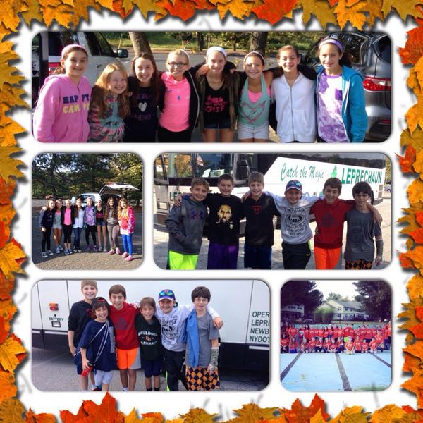 Having a great time at camp.