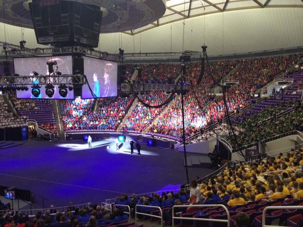 16,000 Latter-day Saint young people celebrate tomorrow's re-dedication of the Ogden Temple. #ldschurch #ldstemples